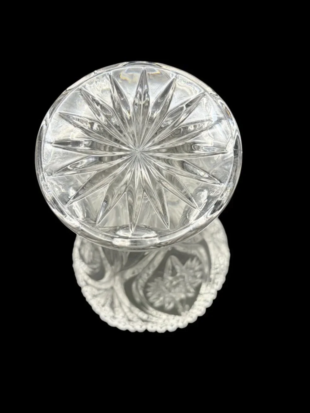 Vintage Nachtmann Bavarian Crystal Vase Starburst Cut Glass Germany 9.5